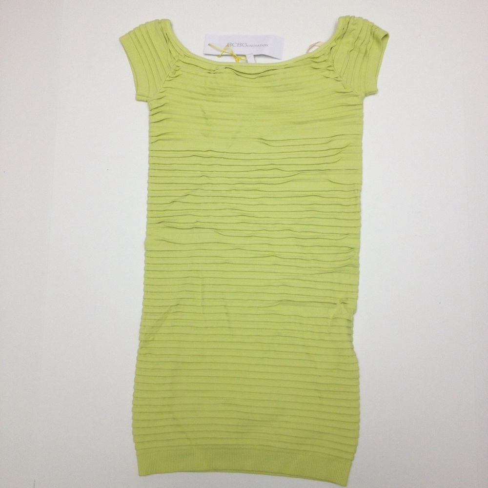 BCBGeneration OFF SHOULDER DRESS TEXTURED BODYCON - Picture 2 of 7